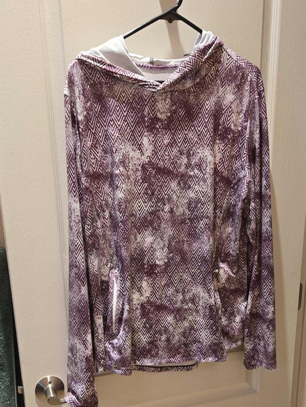 Women’s Hooded Pullover - Purple Pattern